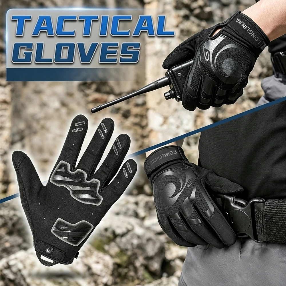 Full Finger Tactical Gloves Anti-Slip Touchscreen Mitts Resistant Breathable Protective Gear For Hiking Cycling Outdoor Work