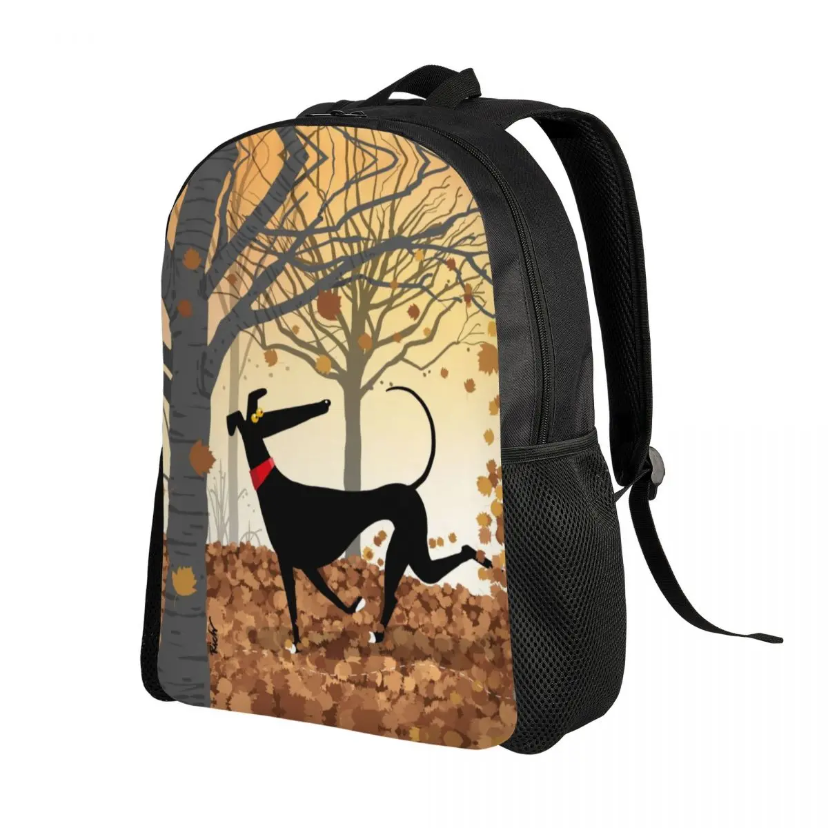 Autumn Hound Backpacks for Women Men Waterproof School College Greyhound Whippet Dog Bag Print Bookbag