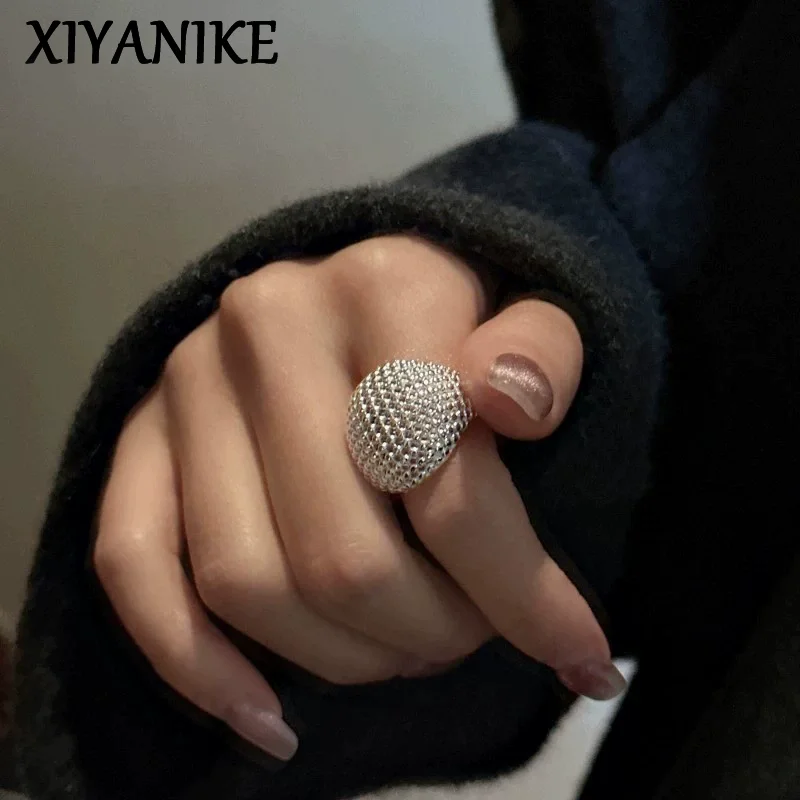 XIYANIKE Women's Hollow Ball Cuff Finger Rings - Trendy Jewelry