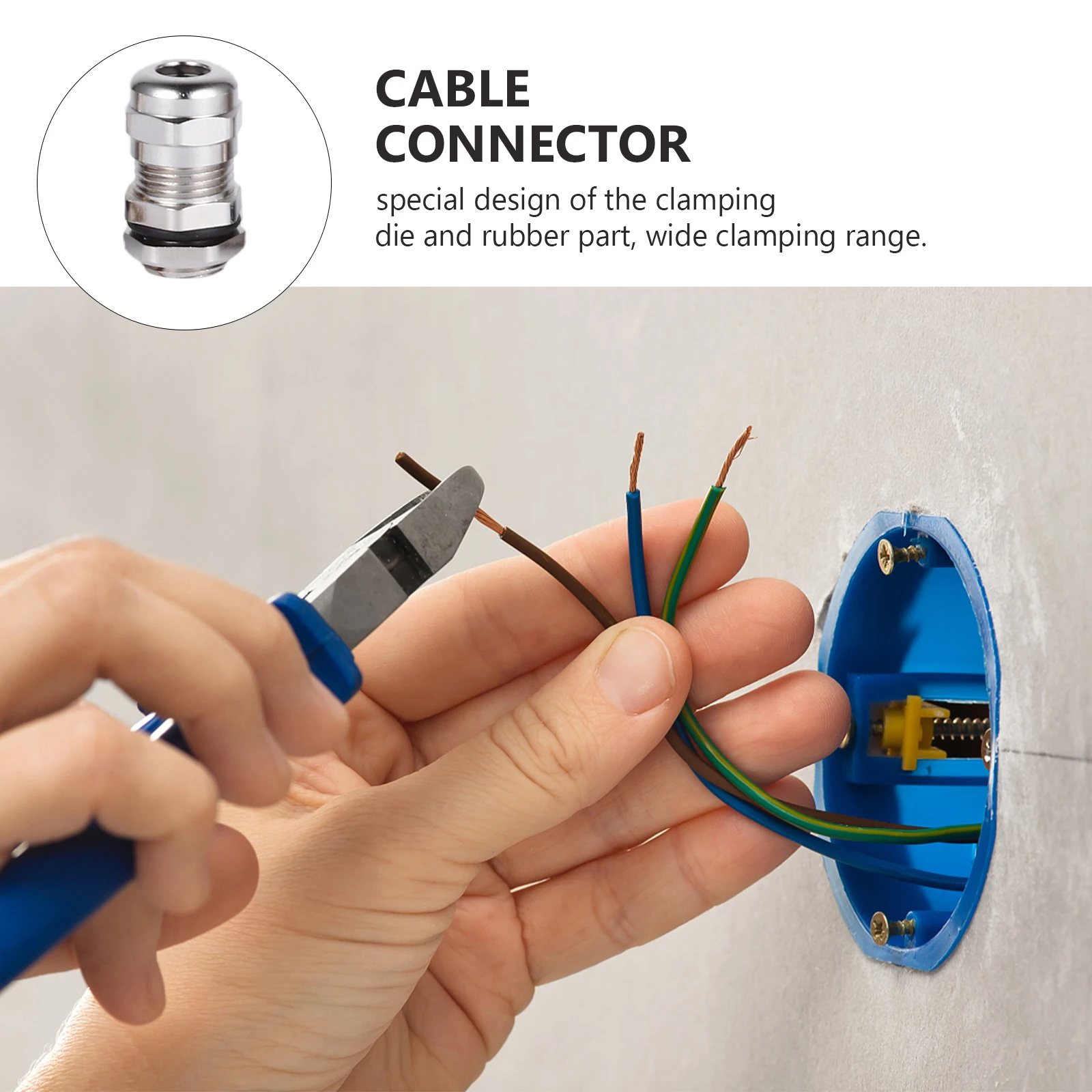 

5pcs Waterproof Cable Connectors M8*1 M10*1.5 *1.5 *1.5 *1.5 Metal Cable Gland Nickel Plated Copper Electrical