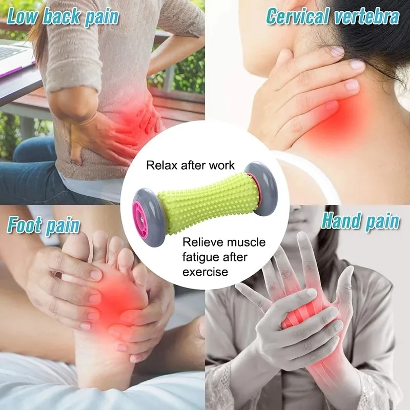 Spike Foot Acupoint Massage Roller Plantar Fasciitis Arch Deep Trigger Workout Stretching Muscle Pain Relief Body Massager Wheel