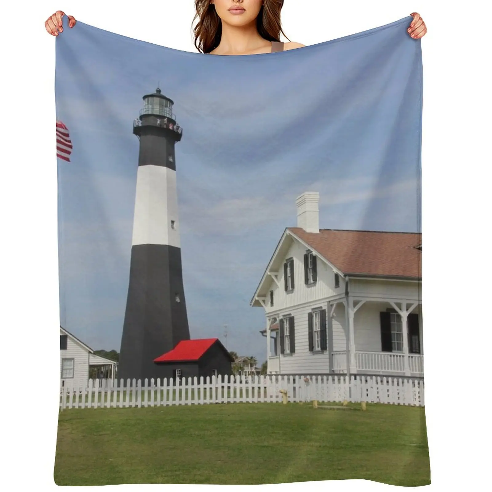 Tybee Island Lighthouse رمي بطانية قطبية فاخرة وسميكة فاخرة St مخصصة #1