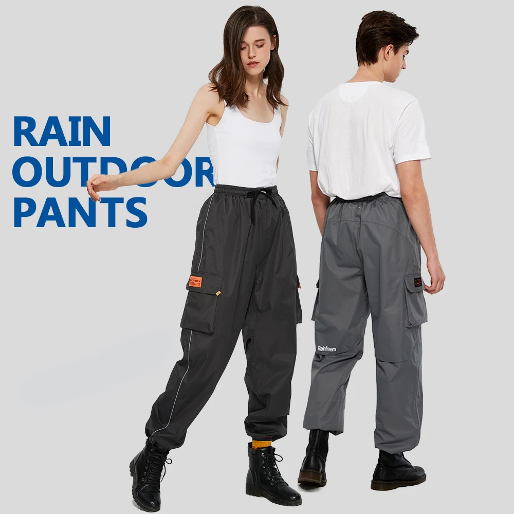 

Уличные водонепроницаемые дождевые брюки для пешего туризма, треккинга, езды на мотоцикле, водонепроницаемые брюки, двухслойное непромокае снаряжение для взрослых