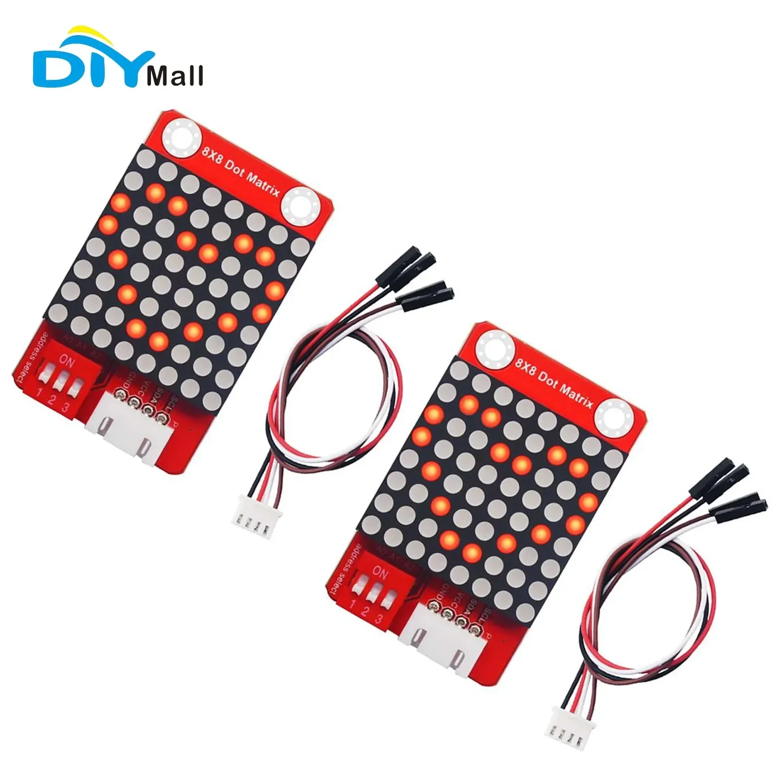 2pcs Keyes Brick 8X8 dot matrix module(Optional address) anti-reverse plug white terminal for Arduino