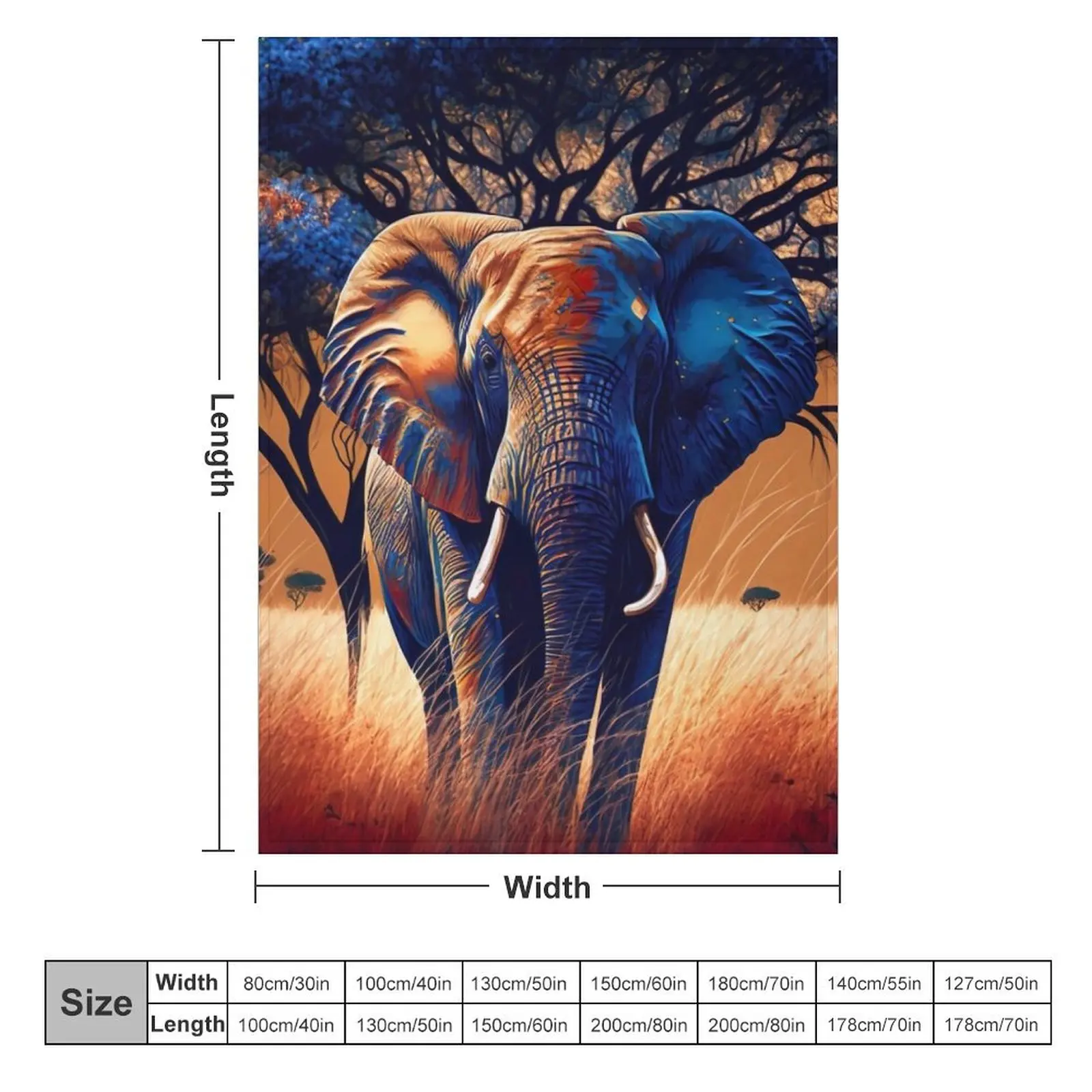 High quality African Elephant at the savanna canvas Throw Blanket Luxury St Decoratives Designers Blankets