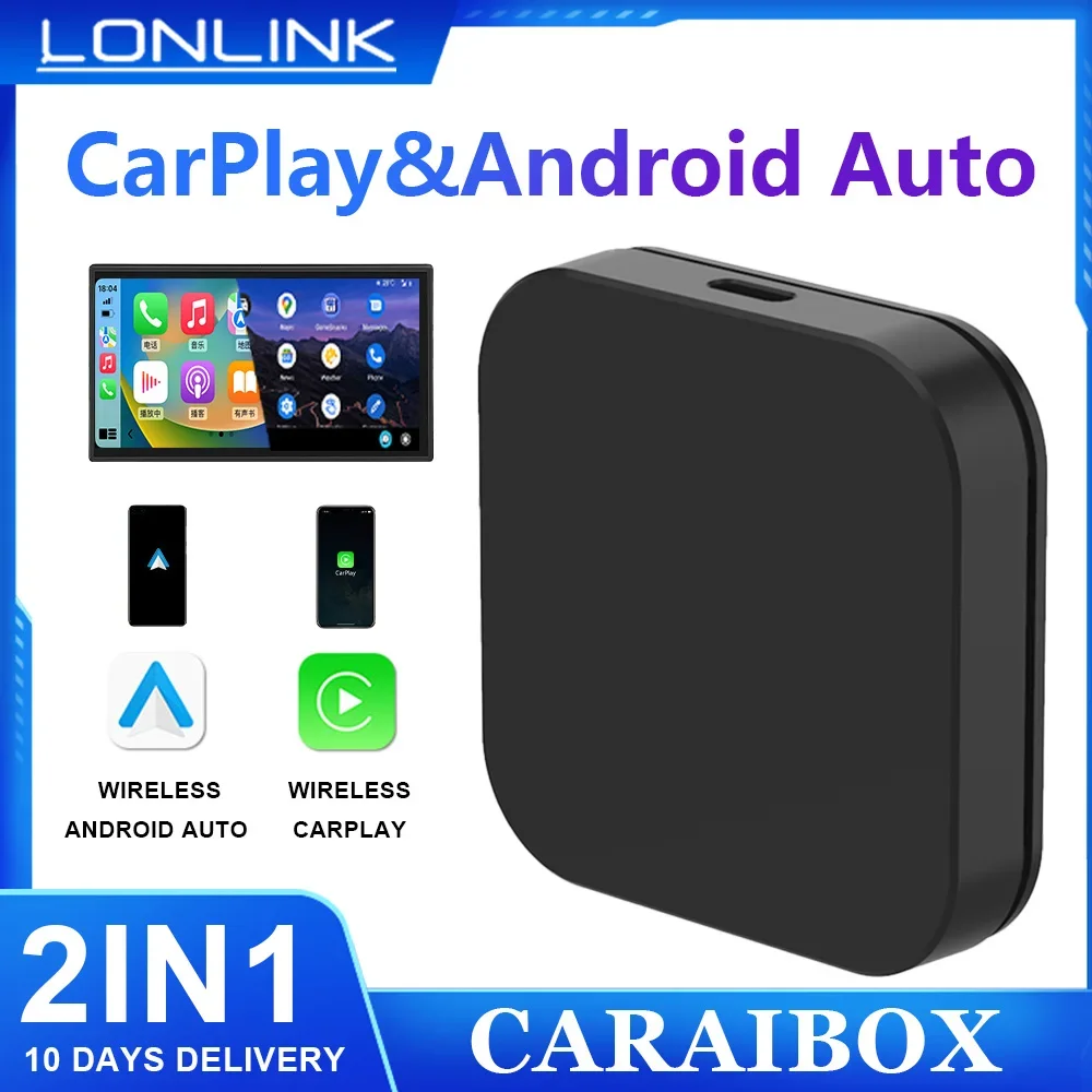 LONLINK Carplay wireless adapter 2 IN 1 Ai Box car machine box android Wired to Wireless USB plug and play wireless Smart Link