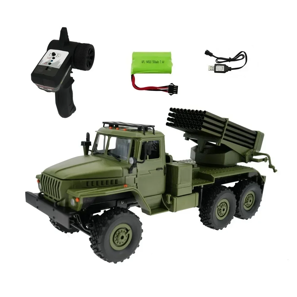 For WPL B36-2 1/16 Metal Rocket Launcher Pipe Rc Truck BM-21 Grad 6x6 Vehicle 2-Speed Gearbox