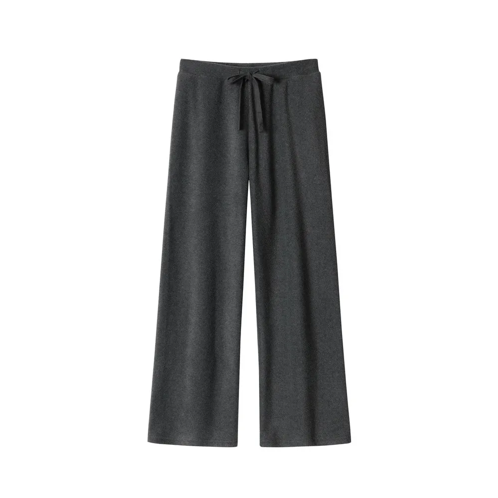 Fleece Bow Design Elastic Waist Soft Basic Casual Pure Color Pants Trousers for Women Grils Streetwear Winter Spring Trending