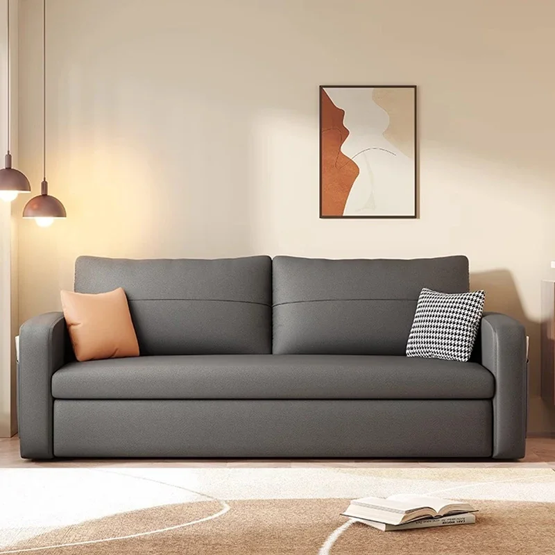 Sofás modernos de lujo para sala de estar, sofá cama plegable y cómodo de madera maciza, sofá de diseño moderno, muebles Plegables para el hogar
