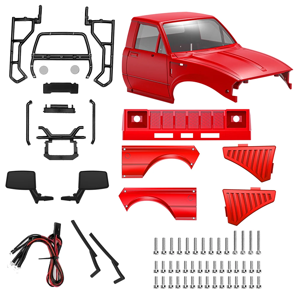 

Жесткий корпус пикапа 133 мм/5,20 дюйма с подставкой для кровати для 1/24 RC Crawler Axial SCX24 C10 Bronco Jeep Wrangler Base Camp Upgrade
