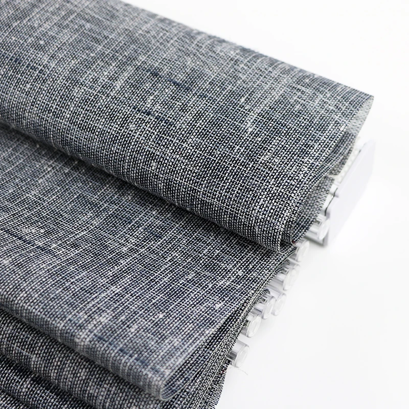 

ZJZ Woven Curtain Blind Manual Cordless Stacked Hobbled Polyester Fabric Roman Blinds for Bedroom Windows