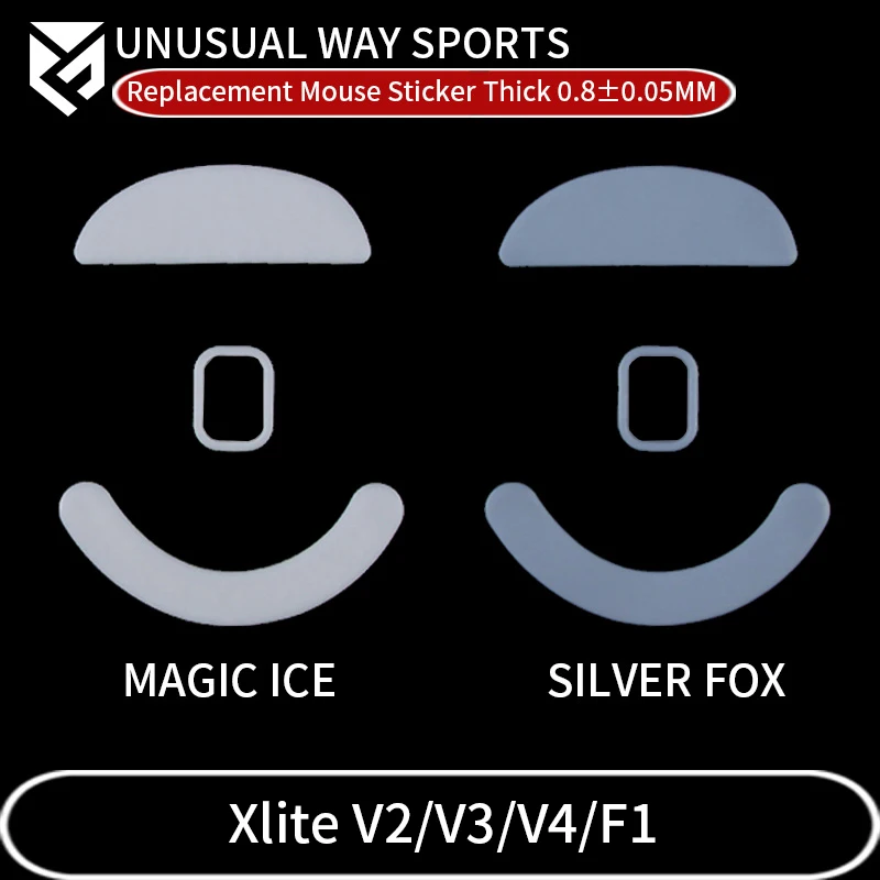 UnusualWaySports Mouse Skates Feet Pulsar Xlite V3 V2 V4 F1 Cambered Surface PTFE Anti Collapse Magic Ice Pink Black Silver Fox