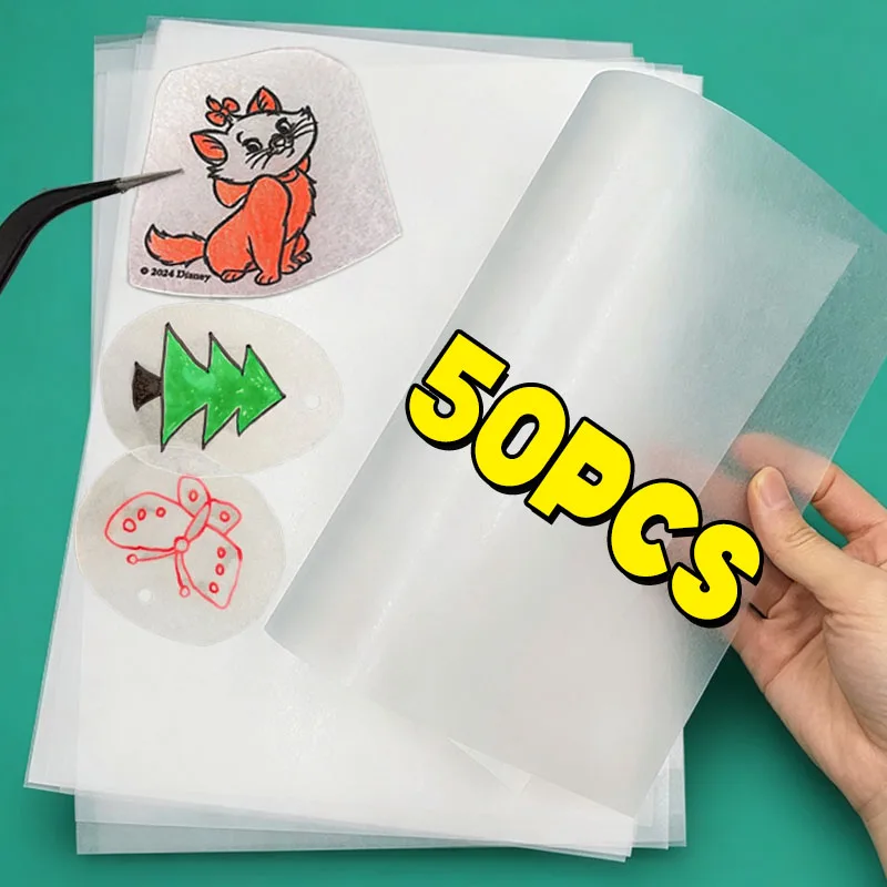 1/50pcs Shrink Plastic Sheets DIY Fun Thermal Shrink Film Translucent Shrink Art Film Paper Handmade Supplies Making Party Deco