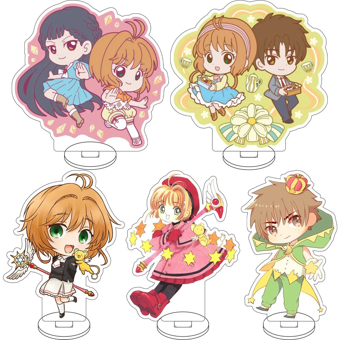 Anime de 10 cm ‌ Figura de Acrílico de Card Captor Sakura, Cos Kinomoto Sakura, Cerberus Li, Syaoran Li, Meiling, Adornos Bonitos, Regalos