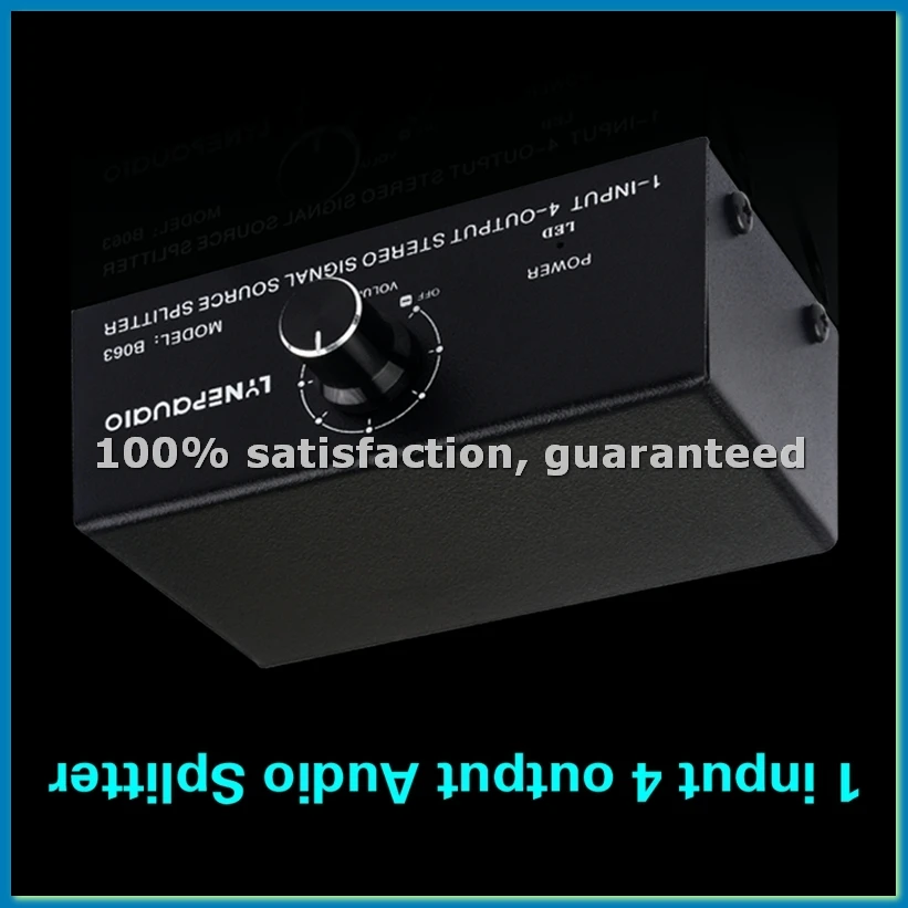 1 in 4 Out Stereo Signal Source Splitter Audio Frequency Signal Distribute Device Non Consumption Output Interface-ABFT