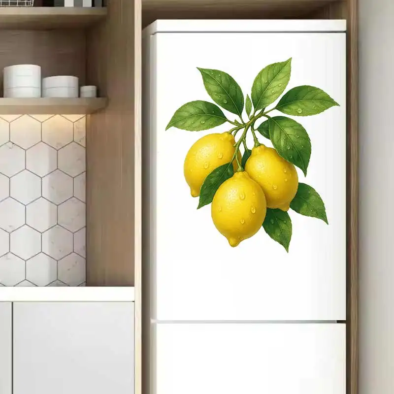 Lemon Tree Citrus Fruit Wall Stickers Kitchen Decoration Dining Room Living Room Cabinet Refrigerator Home Decoration S666