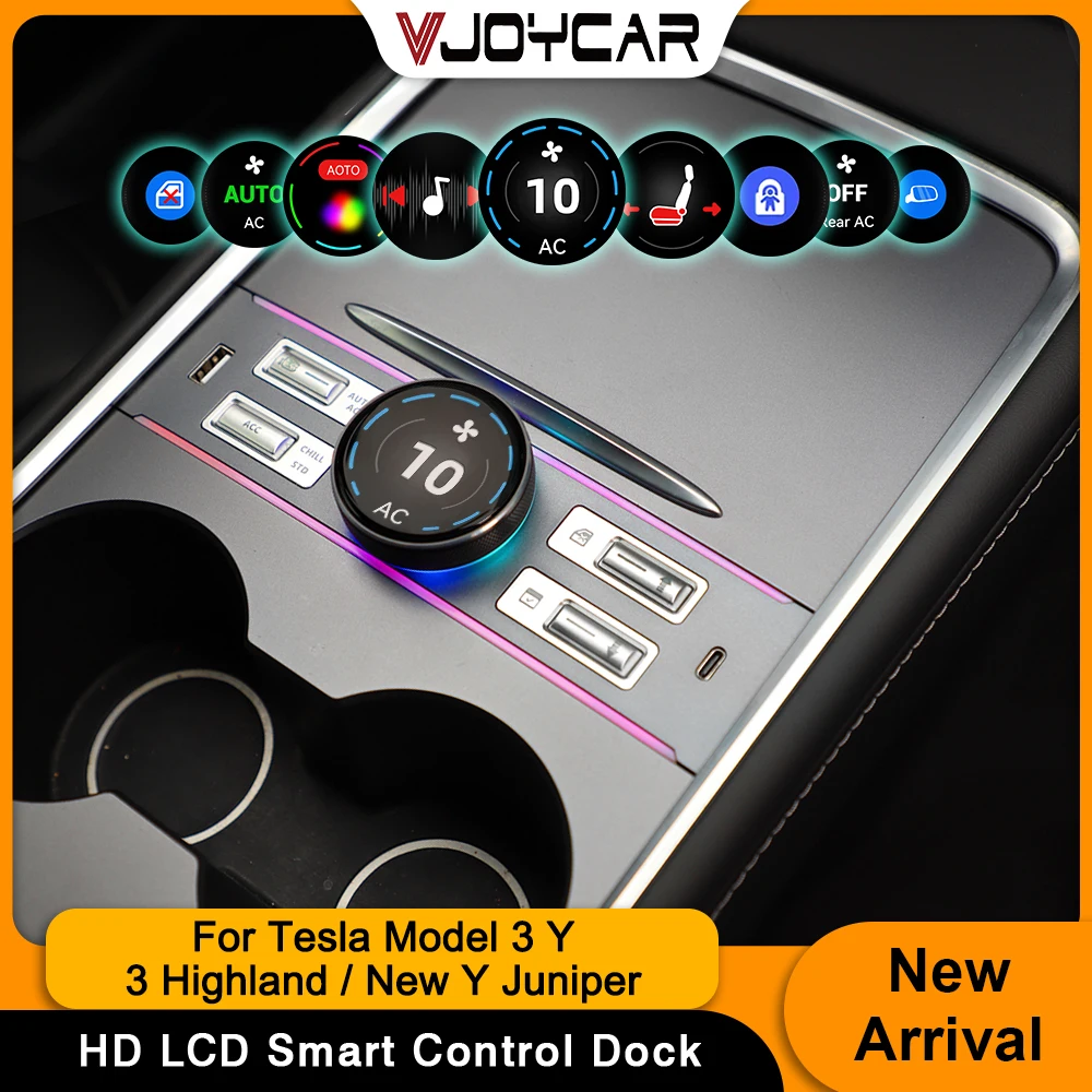 

New Arrival LCD Intelligent Buttons Knob for Tesla Model 3 Y 3 Highland New Y Juniper USB Type-C Port Physical Control Dock
