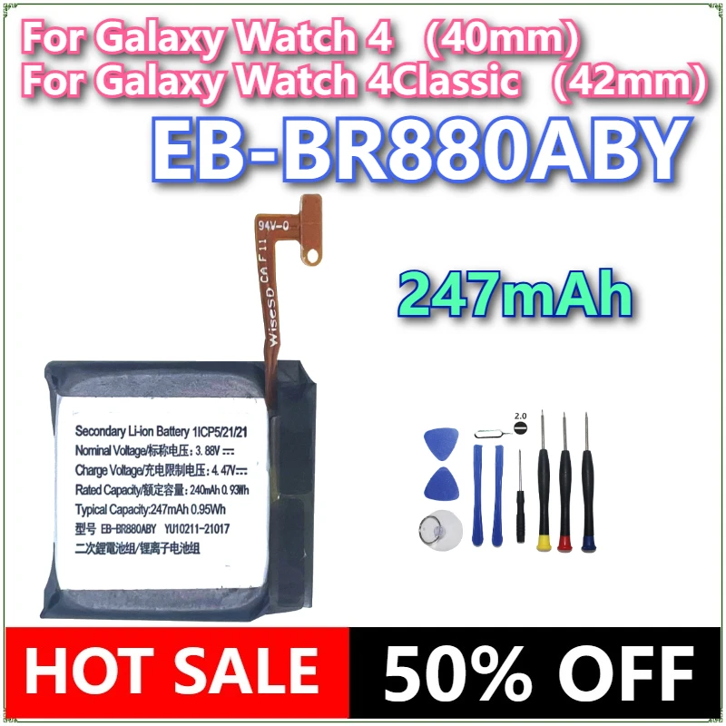 

Brand New EB-BR880ABY 247mAh For Samsung Galaxy Watch 4 40MM SM-R860 ,For Galaxy Watch 4 Classic 42MM SM-R880 + Tools