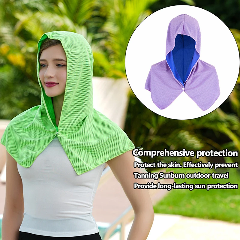 Cooling Hoodie Towel Evaporative Cool Technology Cooling Neck Wraps Comfortable UV Protection Cold Towel For Sports Supplies