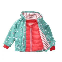 2024 Winter Girls Cotton-padded Jacket Baby Girls Casual Cute Vest + Down Jacket Children's Clothing Storm Jacket