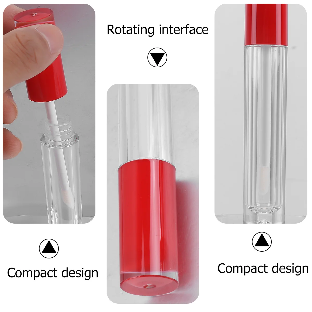 10Pcs 5Ml Empty Lip Gloss Bottles Lightweight Travel-Friendly Dispensing Tubes for Lip Liquid Oil Makeup Storage Solution Red