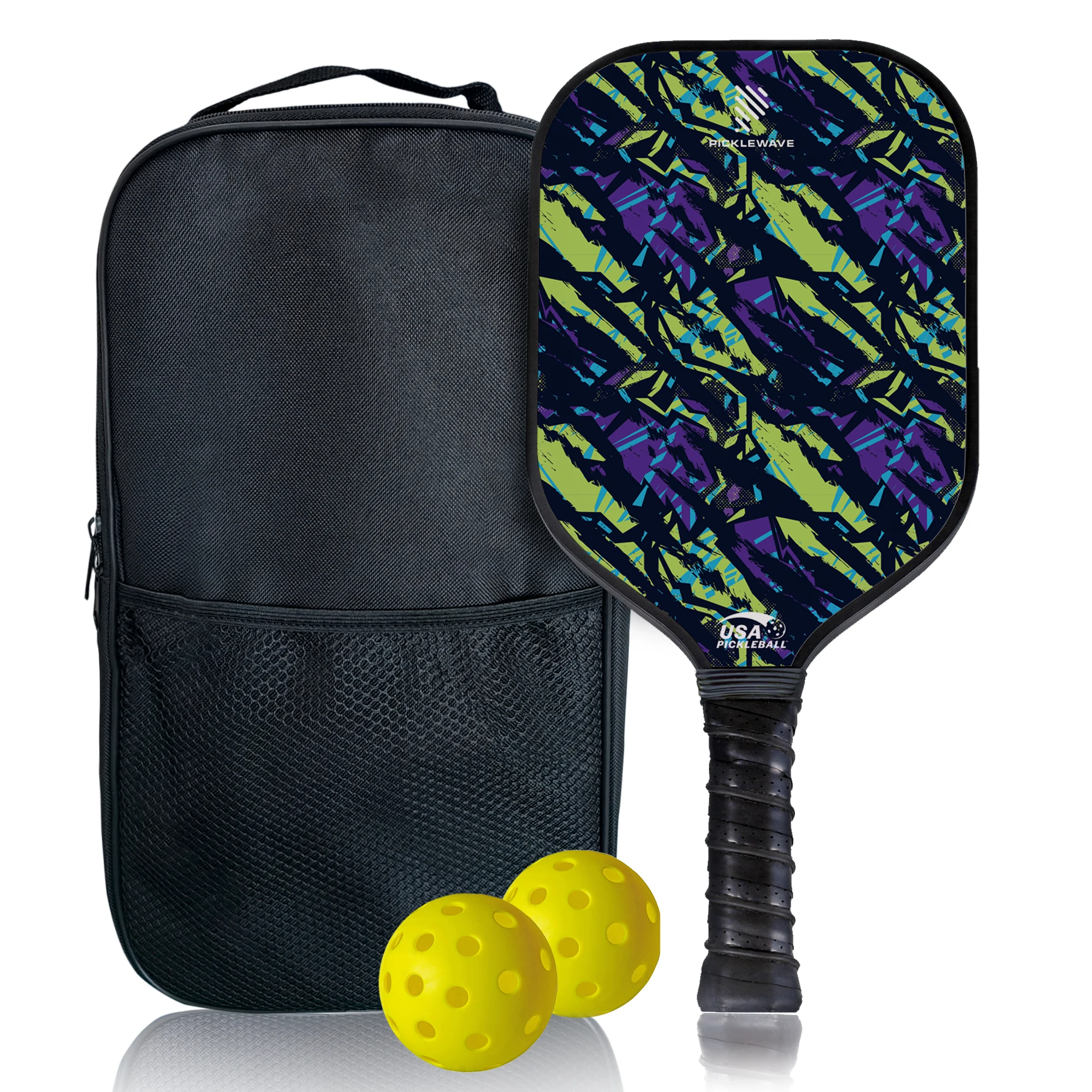 

Тигр Зебра Стиль USAPA Pickleball Paddle Поверхность из стекловолокна с высокой зернистостью и спинкой Unibody Edgeless Спортивная ракетка Pickleball