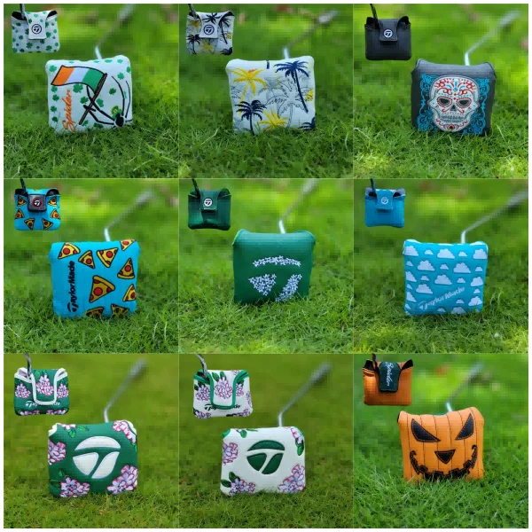 

Square Putter Headcover - Modern Geometric Golf Club Cover, Artist-Designed Mallet Blade Protection