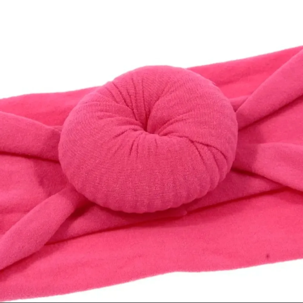 귀여운 도넛 아이 머리 장식 패션 와이드 소프트 나일론 아기 머리띠, 탄성 코튼 헤어 밴드, 사진 소품