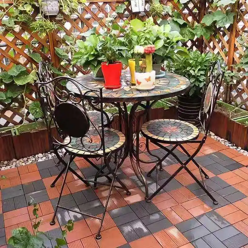 

Outdoor mosaic leisure balcony tables chairs coffee table three-piece set bar cafe tables and chairs