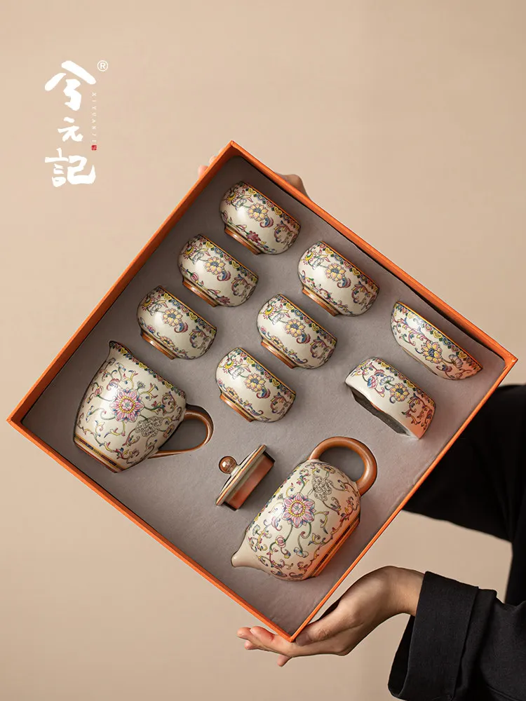 Ru Ware Interlock Branch Teapot Blue and White Xi Shi Pot Household High-End Set for One Person Ceramic Single 2026 New