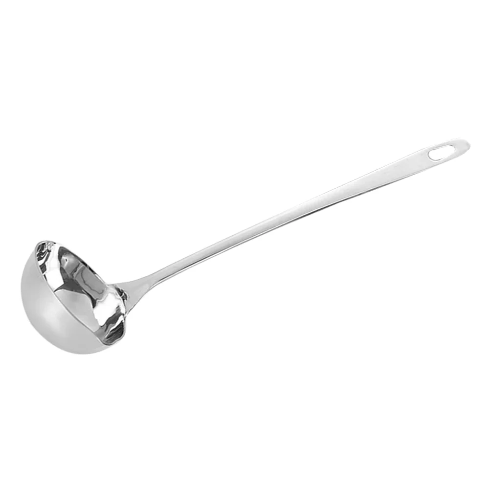 

Ramen Spoons with Spout Multipurpose Water Ladle Thicken Household Scoop Silver Metal