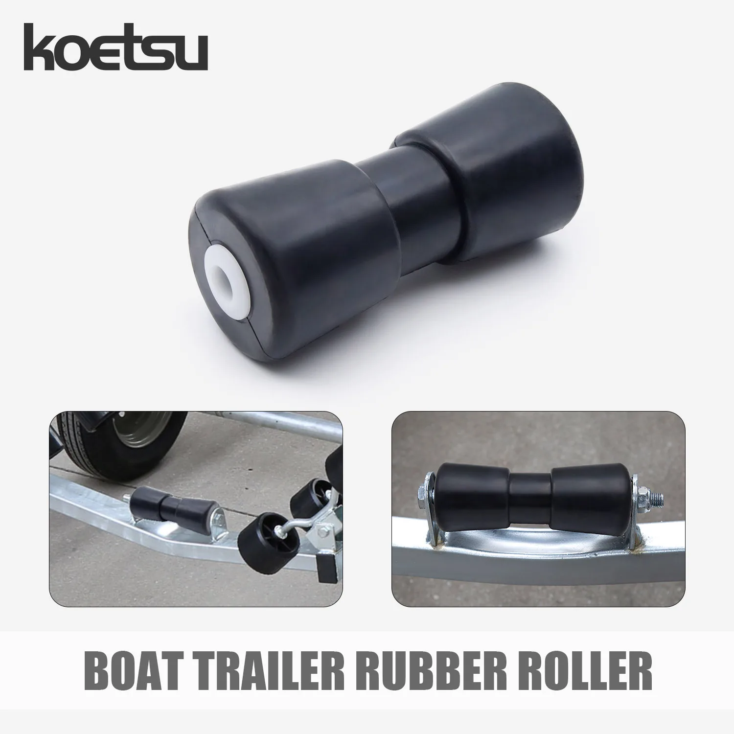 KOETSU Blue Rubber Trailer Bottom Wheel Aperture 0.83 Inches Boat Trailer Middle Keel Roller Assembly Accessories