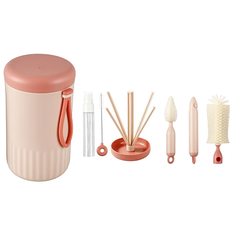 مجموعة فرش تنظيف زجاجات الأطفال AT29-Travel، رف تجفيف زجاجات الأطفال القابل للطي، مجموعة التنظيف الأساسية للسفر في الهواء الطلق