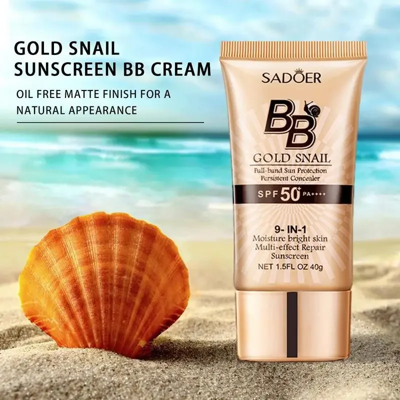 Spf50 Gold Schnecke Sonnencreme BB Creme White ning Foundation Concealer feuchtigkeit spendend lang anhaltende gleichmäßige Hautton Make-up Basis