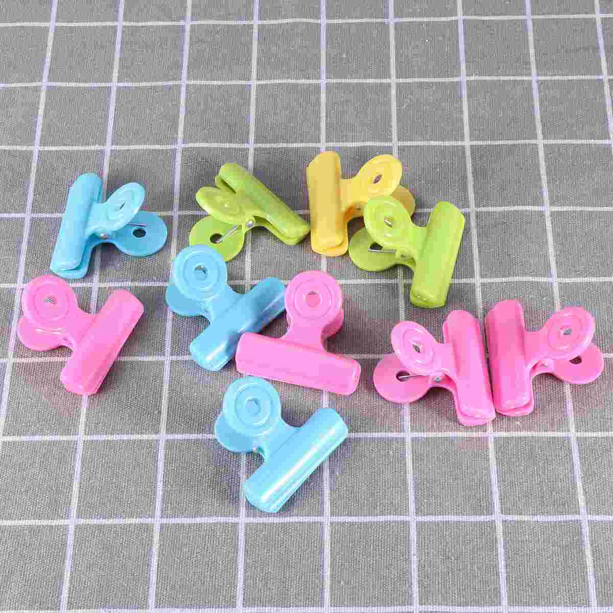 16pcs Plastic Clips Bag Clips File Ticket Holder Student Test Paper Clips Food Snack Sealing Clip for Office School Home (Random