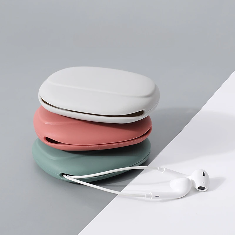 Moda silicone fone de ouvido caso à prova de choque eva cabo enrolador organizador saco mini portátil caixa armazenamento viagem para cabo linha dados