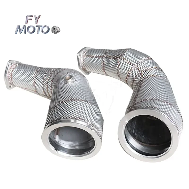 For Audi RS6 RS7 C8 4.0T Non‑OPF Stainless Steel Dual Exhaust Downpipe Upgrade