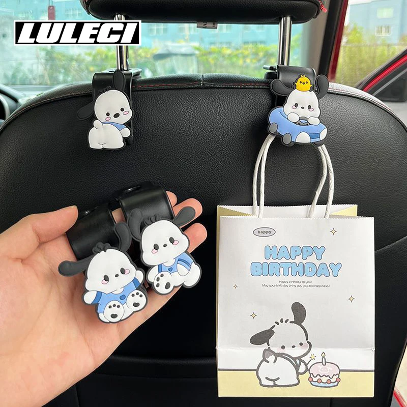 LULECI Creative Car Seat Back Hook Cute Cartoon Pacha Dog Car Hook Multi-functional Storage Supplies Car Decorative Plastic Hook