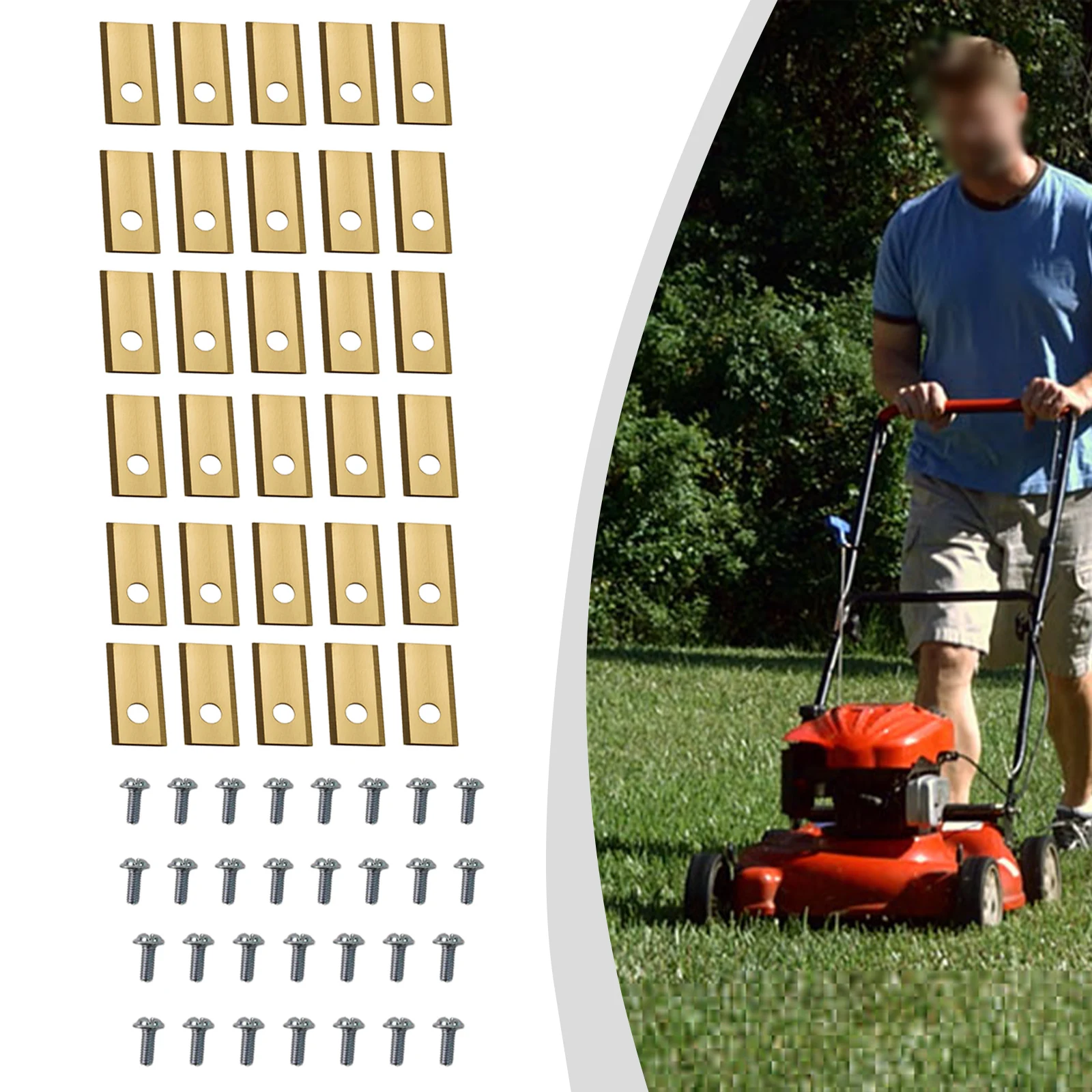 

18/30pcs Stainless Steel Blades With Holes Suitable For Worx Robotic Lawnmowers Garden Tools Replacement 35 X 18 X0.9mm