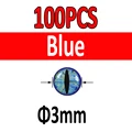 100pcs Blue 3mm