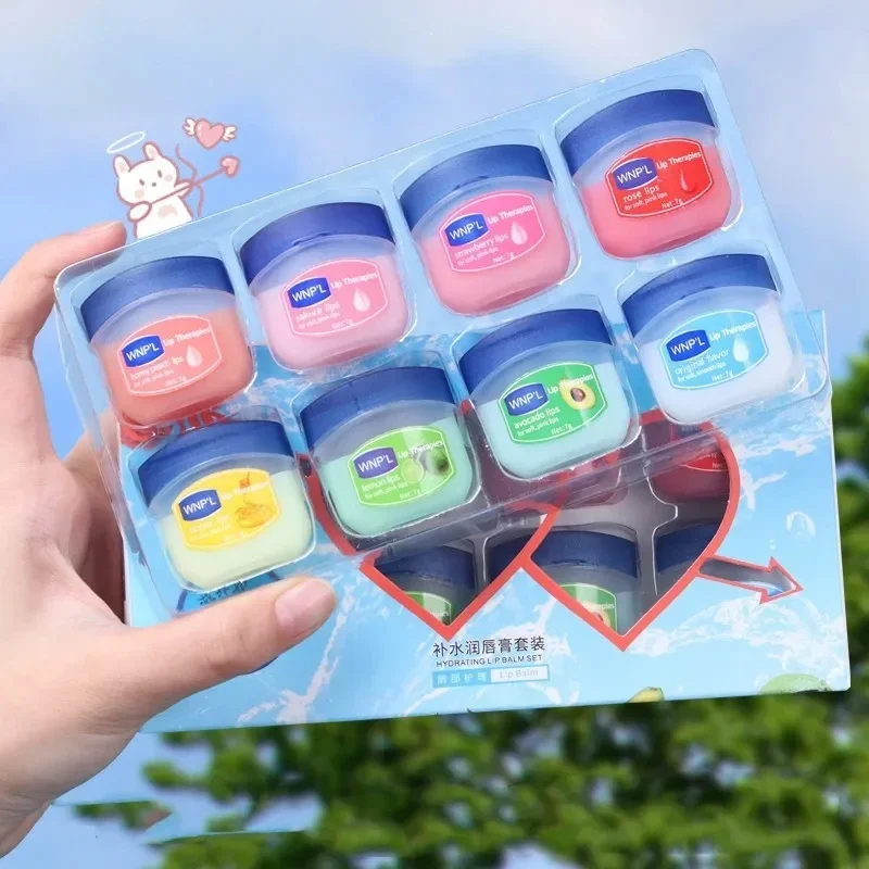 新しい天然保湿リップクリームセット美白さわやかなフルーツリップブーム抗ひび割れ透明リップトリートメント唇ケア