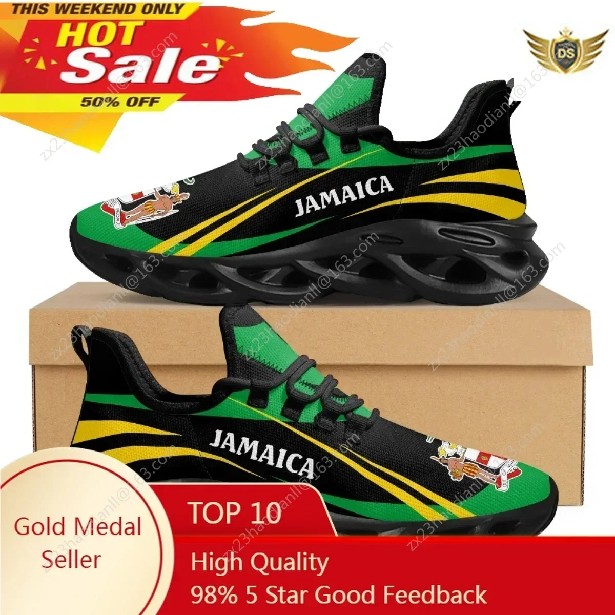 

Jamaica Flag Print Sneakers Women's Outdoor Sports Running Shoes Breathable Soft Footwear Trainer Fashion Casual Shoes For Men