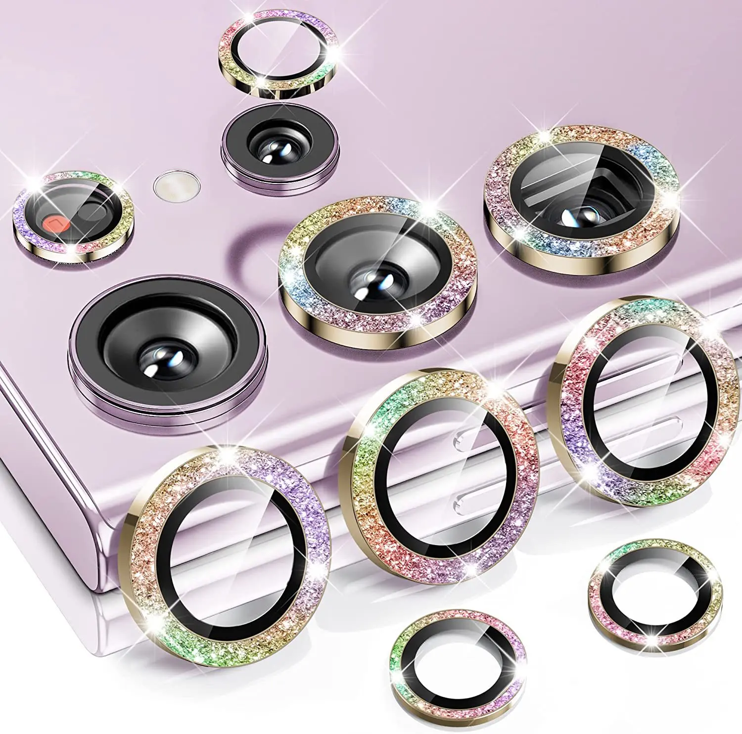 

Metal Rings Camera Lens Protective Cover Film Back Tempered Glass for Samsung Galaxy S23 24 25 Ultra Plus