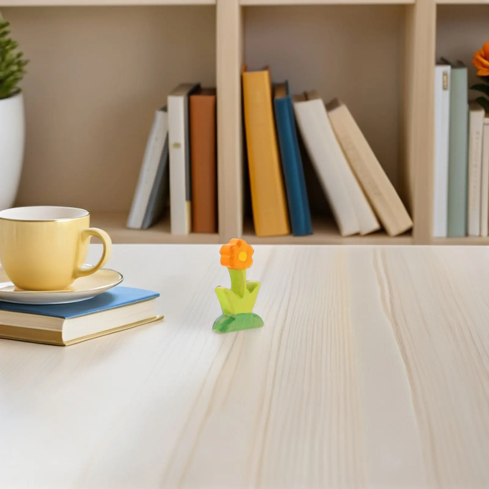 Set di 2 Blocchi di Legno Artigianali con Design Floreale, Kit Fai-da-Te per Scene Creative, Uso Educativo, Decorazione per Cameretta, Interazione Familiare