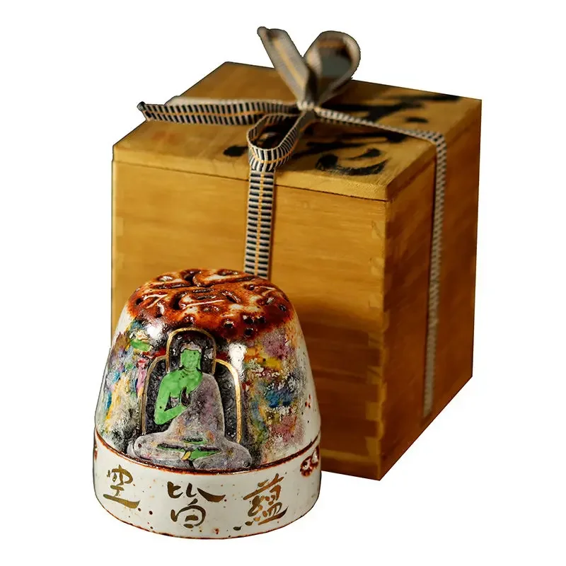 Wild incense burner and mud hand-painted Dunhuang faceless incense burner, household Zen agarwood seal burner sandalwood dish