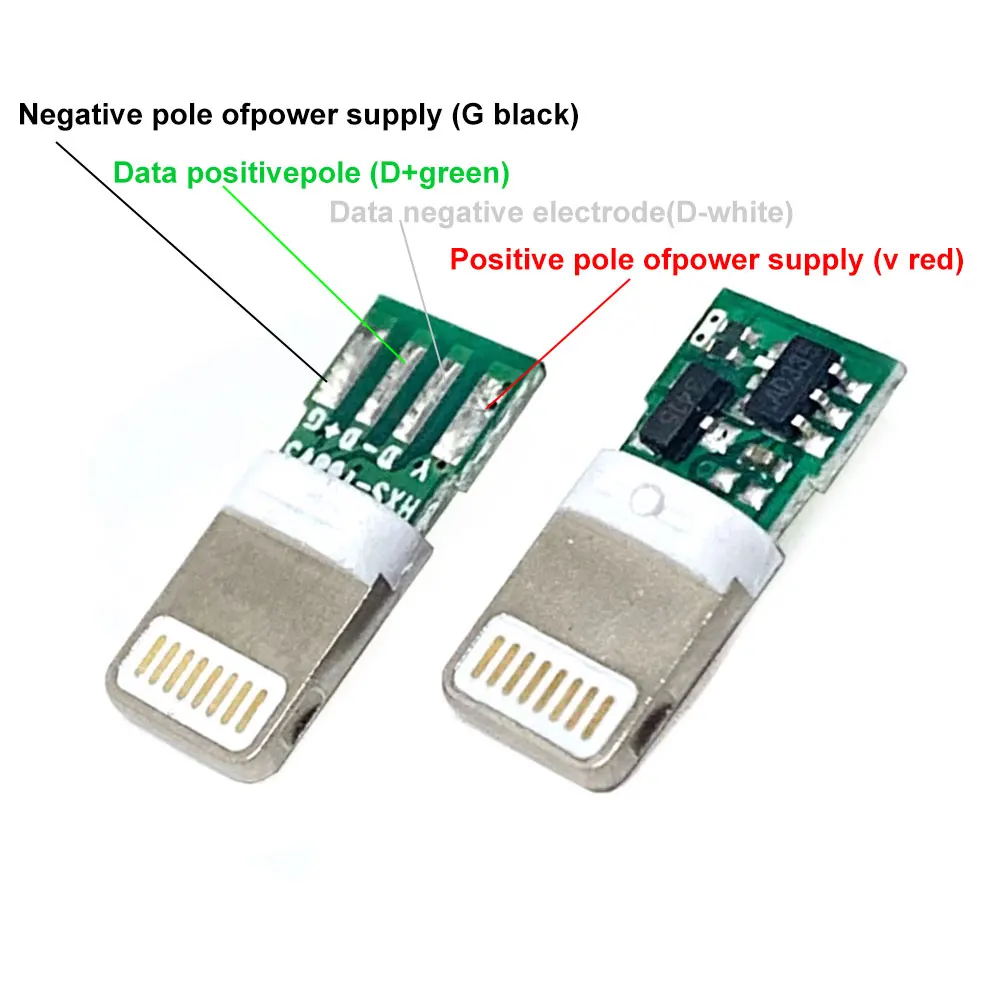 JCD 2Set Lightning Dock USB Plug With Chip Board Male Connector Welding Data OTG Line Interface DIY Data Cable For IPhone