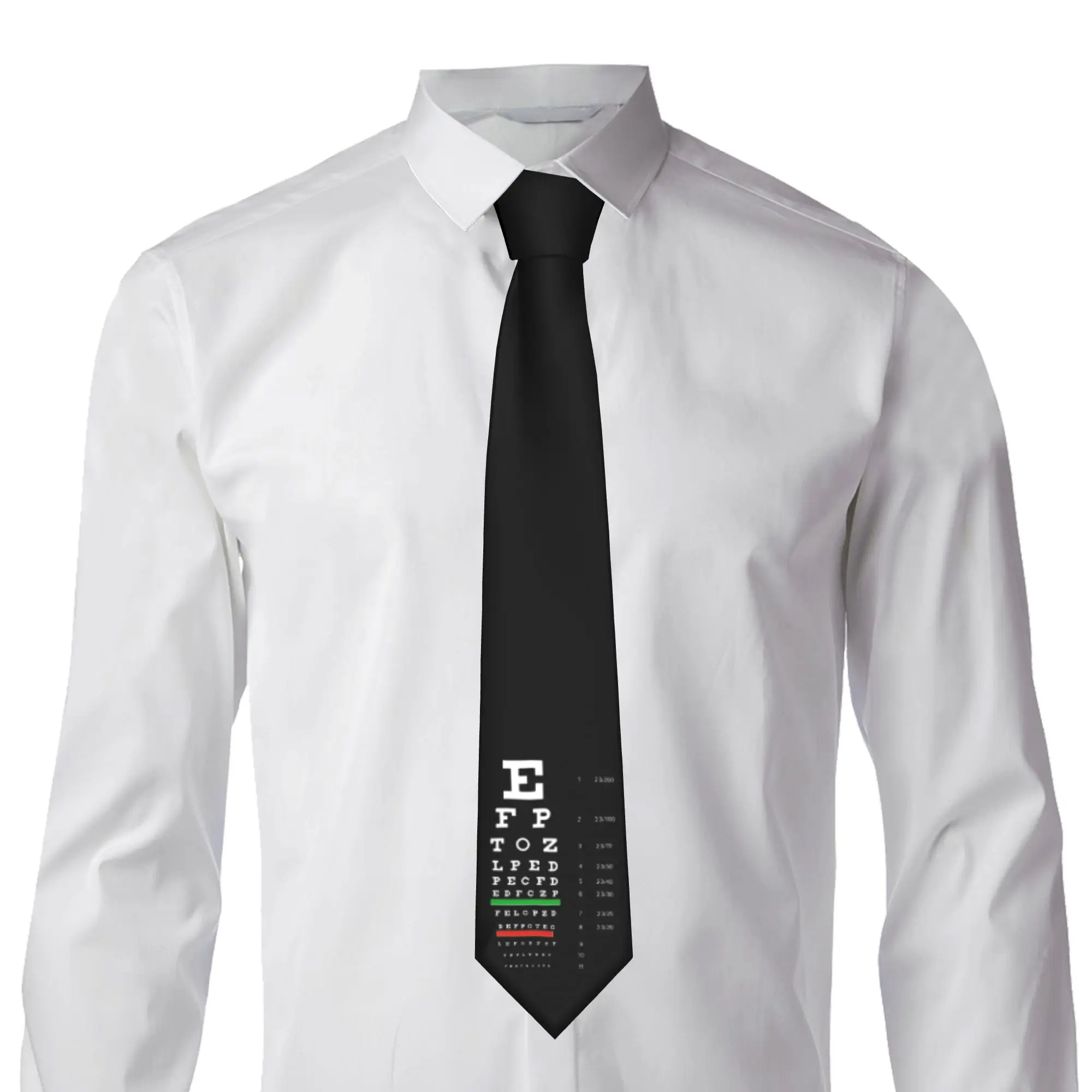 Classic Snellen Eye Chart  Neck Tie for Office Mens Optometrist Optician  Necktie