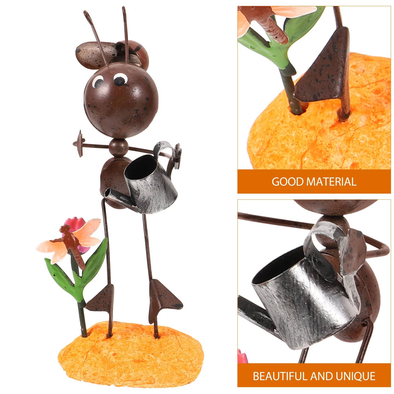 

2pcs Iron Handicraft Insect Ornaments Wrought Ant Crafts Black Lady Beetle Sculpture for Wedding Room Home Decoration Modern