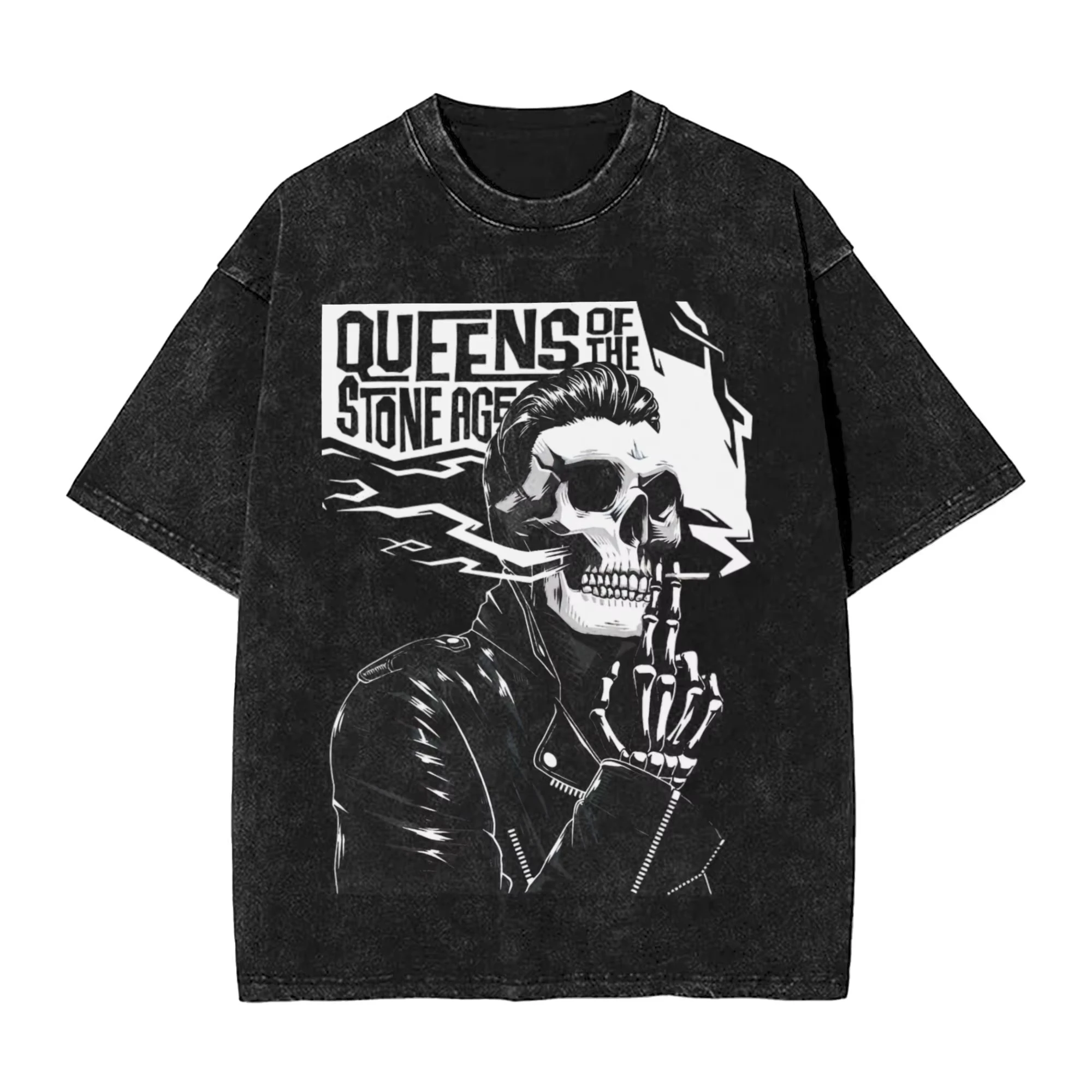 

Мужская футболка в стиле ретро с принтом группы Queen Of The Stone Age, футболка с юмористическим принтом, футболка с короткими рукавами и круглым воротником, футболка из чистого хлопка, подарочная одежда