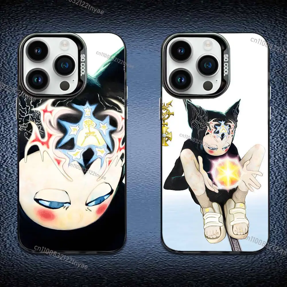 

G-Glyvees Art Phone Case IMD Color Silver Shell For IPhone 17,16,15,14,13,12,11 Pro Max Plus Black Cover